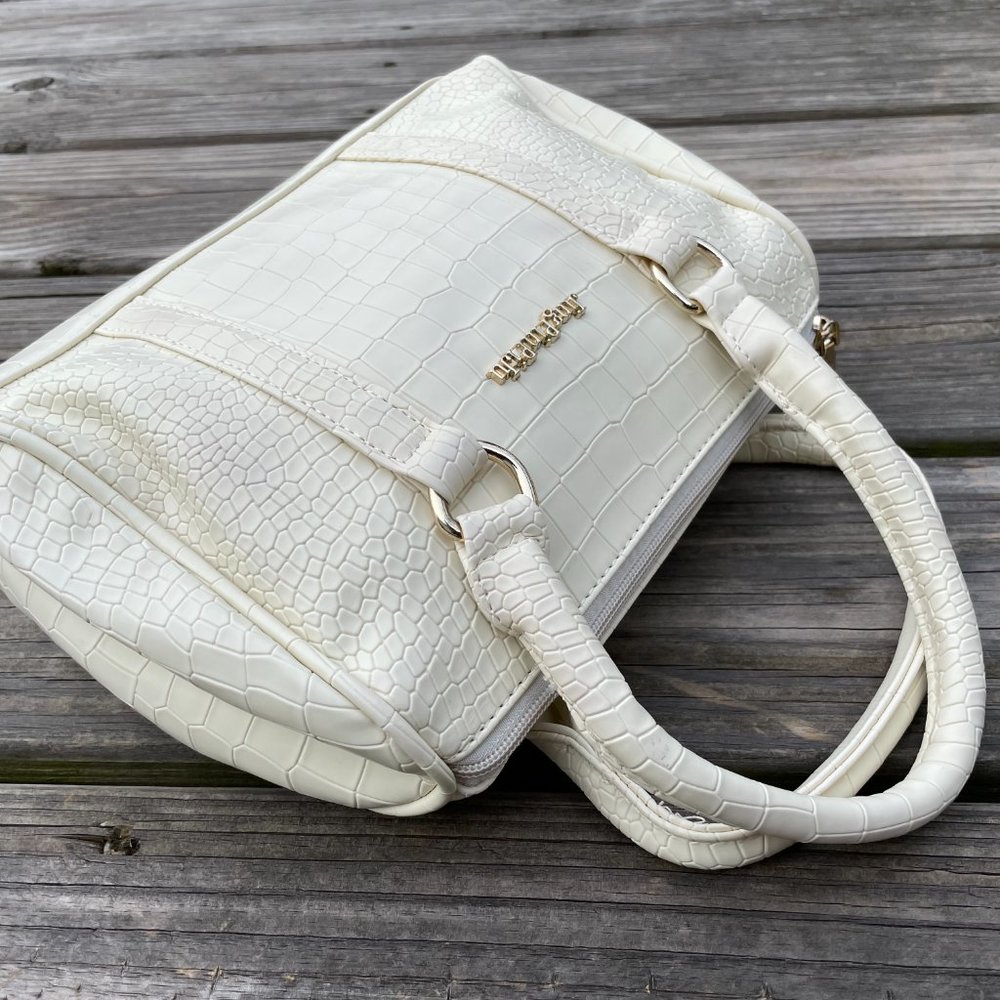 Women Hand Bags Cream Faux Leather Vegan Bag New S - Picture 2 of 12